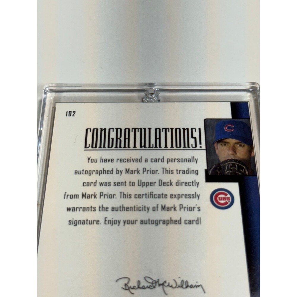 Mark Prior 2001 Upper‎ Deck Prospect Premieres /1000 #102 Rookie Auto RC - Picture 6 of 7